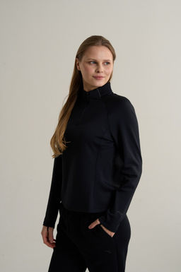 Лонгслив half-zip утепленный Черный ANTA RUNNING LS Tee  фото 2
