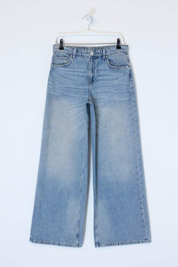 Premium Mavi Ozel Kumas DOKUMLU Yuksek Bel %100 Pamuk Wide Leg Jeans TWOSS26JE00136 - Trendyolmilla фото 5