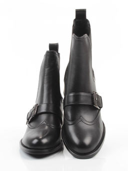 01-J4B-9A BLACK Ботинки "Челси" демисезонные женские (натуральная кожа, байка)