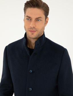 Lacivert Y_n Kar___ml_ Slim Fit Palto - Pierre cardin фото 2