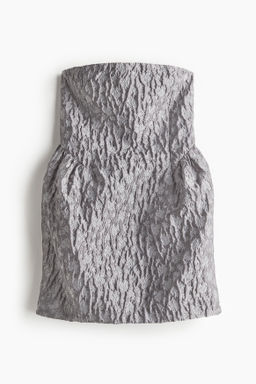 Vestido bandeau en tejido jacquard