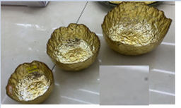 Салатник 3 штуки / 8011 /уп 12/ золото