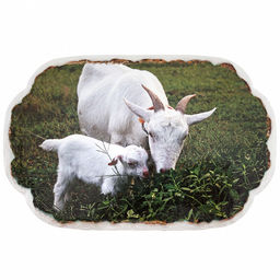 Подставка под горячее (панно) "Ферма" 14х22см h1см, керамика, фотопечать с глазурью, подложка пробковое дерево, в упаковке (Китай)