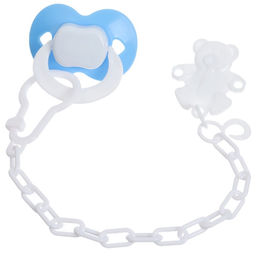 Пустышка ортодонтическая, с держателем, +6мес., цвет МИКС