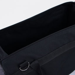 Сумка дорожная, 3 отдела на молниях, наружный карман, длинный ремень, цвет чёрный/серый