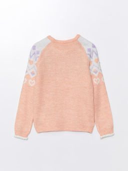 Bisiklet Yaka Desenli Uzun Kollu K?z ?ocuk Triko Kazak - Waikiki фото 2