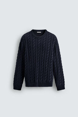CABLE-KNIT TEXTURED JUMPER