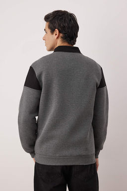 TRENDYOL MAN Lacivert-Gri Melanj Regular Fit Uzun Kollu Dik Yaka Fermuarl? Sweatshirt TMNAW22SW0720 - Trendyolmilla фото 25