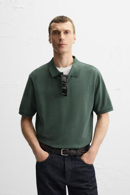WASHED TEXTURED PIQUE POLO SHIRT - Zara фото 24