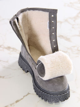 Ботинки 327.22511gr.Серый замок замша/Шерсть