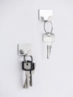 Набор крючков на липучке, 2 шт серый нержавеющая сталь