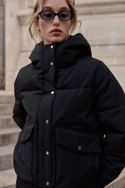 SHORT WATER-REPELLENT WINDPROOF HOODED ANORAK - Zara фото 2