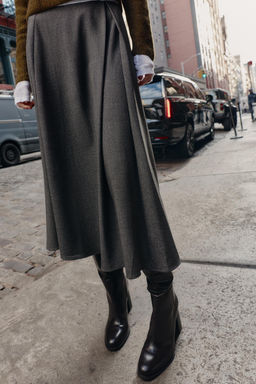 HOUNDSTOOTH MIDI LAYERED SKIRT - Zara фото 2