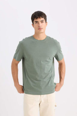 New Regular Fit Bisiklet Yaka Basic Duz K?sa Kollu Tisort - Defacto фото 2