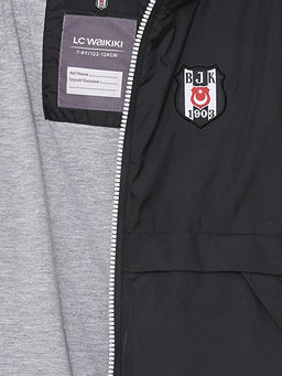 Kap??onlu Be?ikta? Bask?l? Erkek ?ocuk Mont - Waikiki фото 2