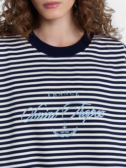 Свитшот женский в полоску бело -синяя полоска 122919/1 - Mark formelle фото 5