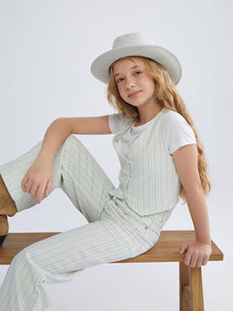 V Yaka Gabardin K?z ?ocuk Klasik Yelek