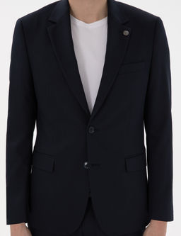 Lacivert Slim Fit Tak_m Elbise