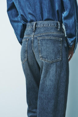 HIGH-WAIST TRF WIDE-LEG JEANS WITH CROSSOVER WAISTBAND - Zara фото 47