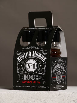 Гель для душа «Крутой мужик», набор 4 шт х 100 мл, Чистое счастье