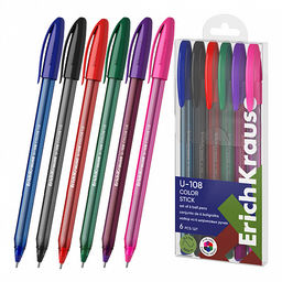Цена за 50 шт. Ручка шариковая ErichKrause U-108 Stick Original 1.0, Ultra Glide Technology, цвет чернил красный (в коробке по 50 шт.)  фото 9