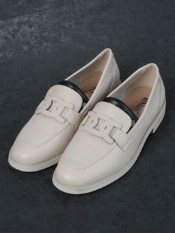 03-DJ32-1 BEIGE Лоферы женские (натуральная кожа) - Фабричный китай фото 5