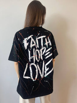 K12726 Футболка OVER SIZE (плотный хлопок) ЧЕРНЫЙ