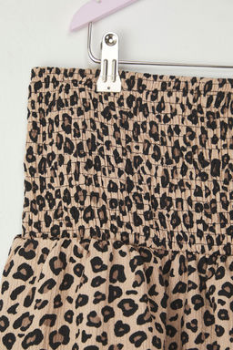 Kahverengi K?z Cocuk Leopar Desenli Beli Lastikli Gipeli Mini Orme Etek TKDSS25ET00003 - Trendyolmilla фото 2