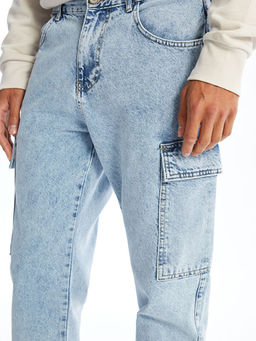 700 Straight Fit Erkek Kargo Jean Pantolon