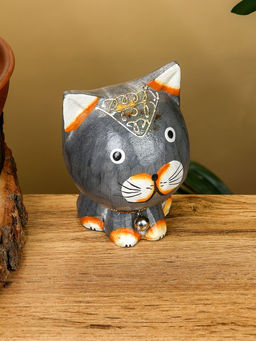 Сувенир «Котик», 8×7×10 см, дерево, серый
