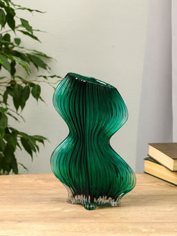 Ваза «Мэнди», 28.5×17 см, стекло, зелёная