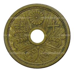 Монета 10 сен 1939 года Япония