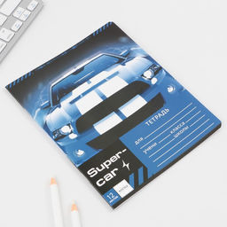 Тетрадь А5, 12 листов на скрепке в клетку Super car, 5 видов МИКС, белизна 96% . - Artfox study фото 8
