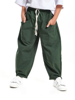 Брюки бананы свободные хлопок UD 7964 зеленый-хаки