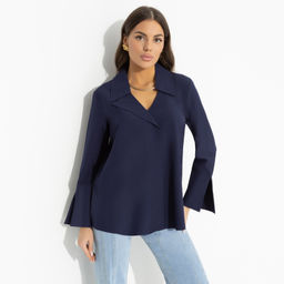 Блуза свободного кроя с воротничком Амбассадор стиля (new)