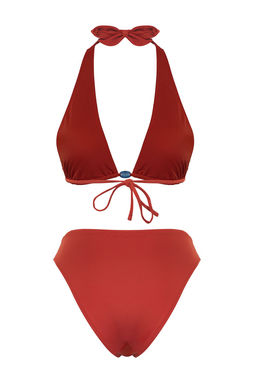 TRENDYOLMILLA Kiremit Ucgen Aksesuarl? Regular Bikini Tak?m? TBESS25BT00023  фото 6