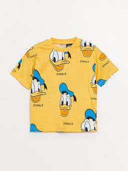 Bisiklet Yaka K?sa Kollu Donald Duck Bask?l? Erkek Bebek Ti??rt