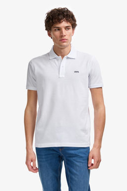 Erkek Regular Fit Polo Yaka Beyaz Basic Ti__rt