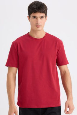 New Regular Fit Bisiklet Yaka Basic Duz K?sa Kollu Tisort