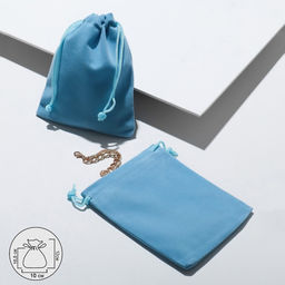 Цена за 50 шт. Мешочек подарочный бархатный, 10×12 см, голубой