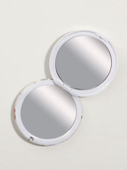 Зеркало складное «Единороги», d=7.3 см, с увеличением х2, белое