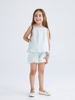 Nak??l? K?z ?ocuk Bluz ve ?ort 2li