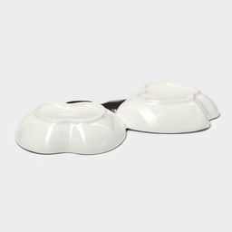 Менажница 2 ячейки «Яблоки», 25.5×14.5×3.5 см, керамика, белая