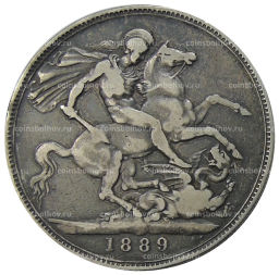 Монета 1 крона 1889 года Великобритания