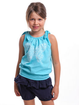 Футболка-топ UD 0359 голубой/белый кант - Mini maxi фото 21