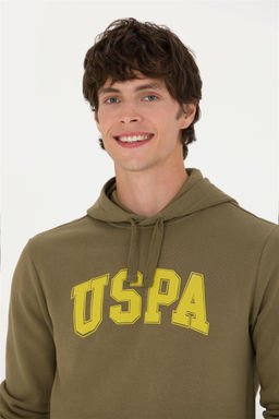 U. S. Polo Assn Базовый свитшот цвета хаки с капюшоном (унисекс) - U.s. polo assn фото 3