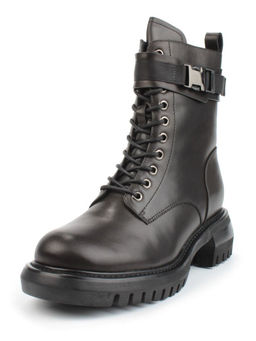 04-M2-592 BLACK Ботинки зимние женские (натуральная кожа, натуральный мех)