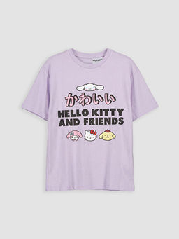 Bisiklet Yaka Hello Kitty Bask?l? K?z ?ocuk Ti??rt - Waikiki фото 2