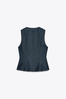 DOUBLE-BREASTED LINEN WAISTCOAT - Zara фото 25