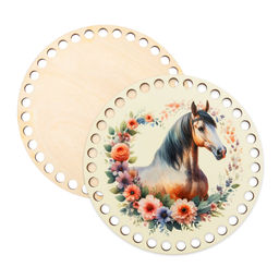 Заготовка для декорирования Love2art ДВ-01 Набор донышек для вязания Глянцевый фанера d 15 см х 0.4 см 2 шт 08 Лошадь фото 3